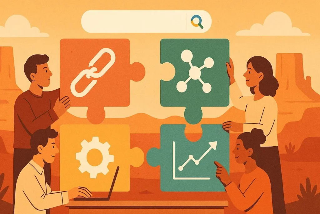 graphic showing the four types of seo