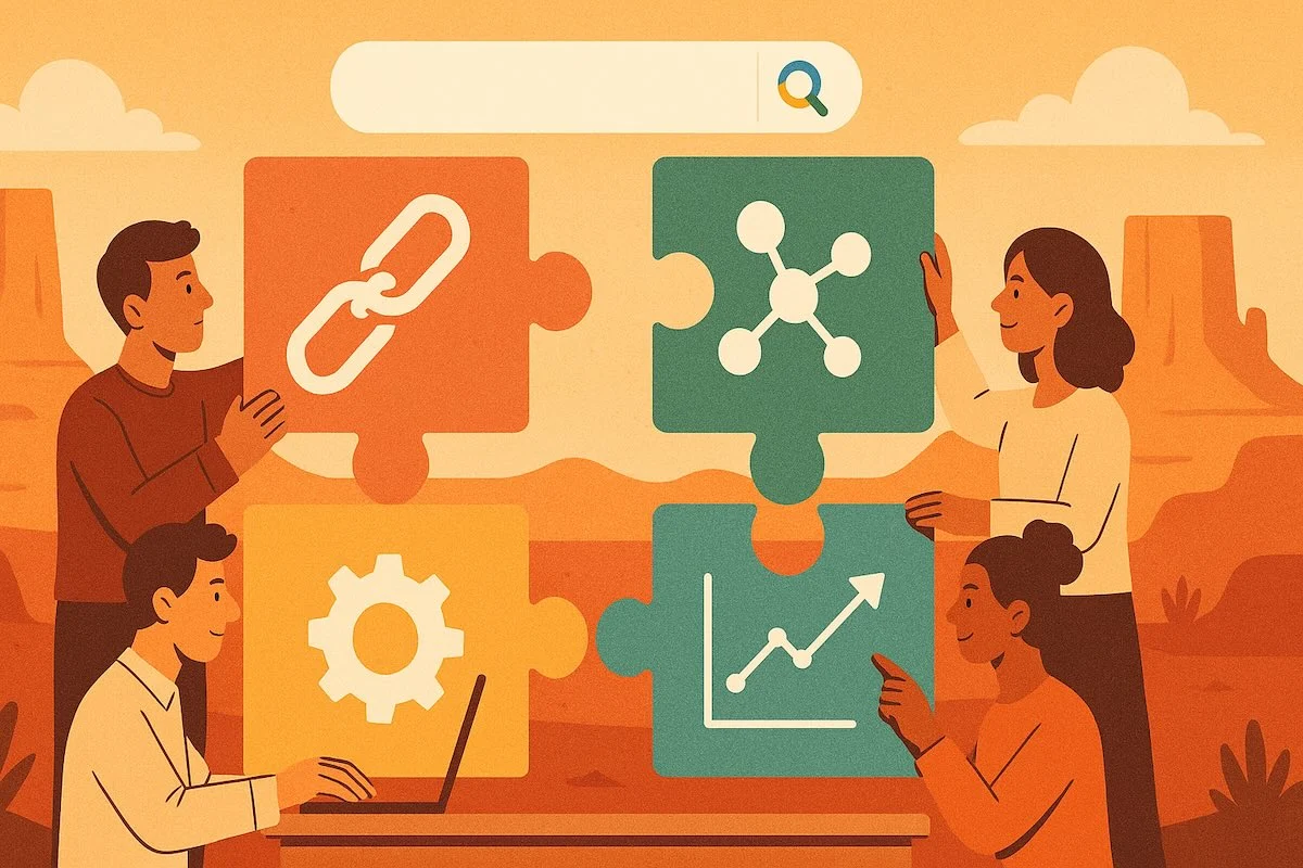 graphic showing the four types of seo