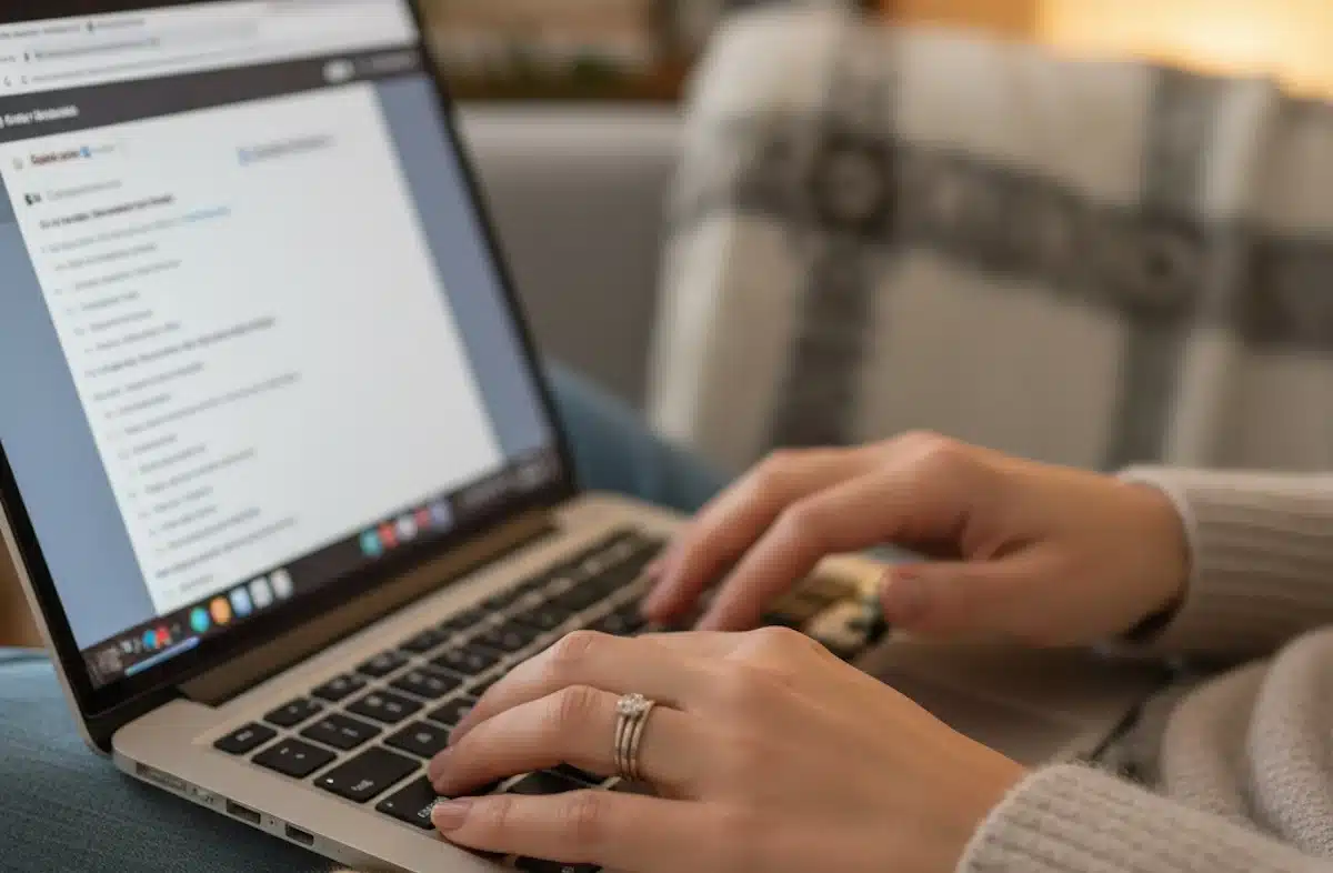 woman using googles keyword planner tool