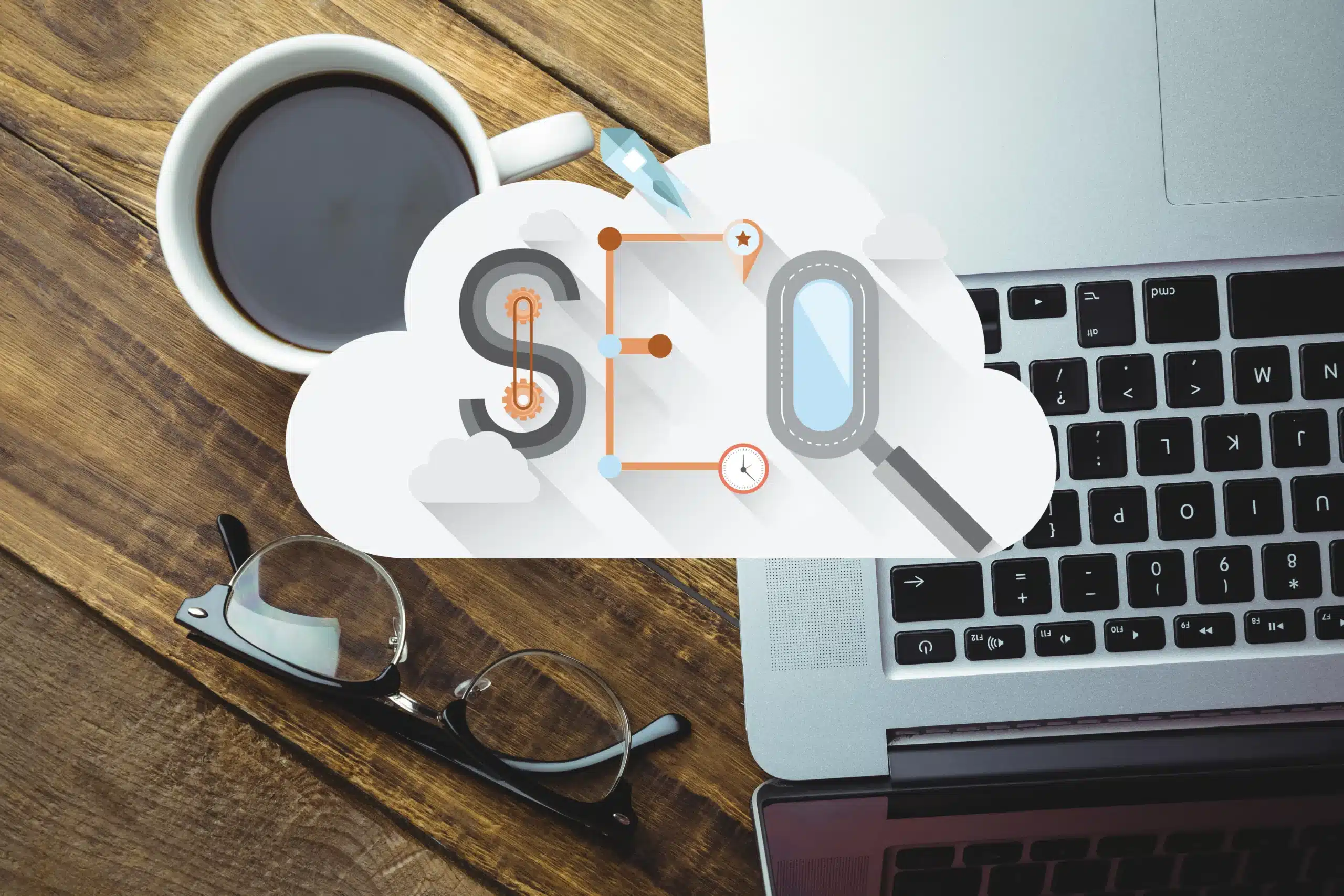 Top 7 SEO services every small business needs to succeed – illustration of digital marketing growth with analytics, search ranking, and business success icons