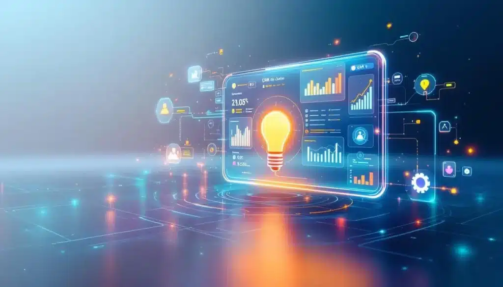 An illustration of a CRM system integrated with lead management tools for better efficiency.