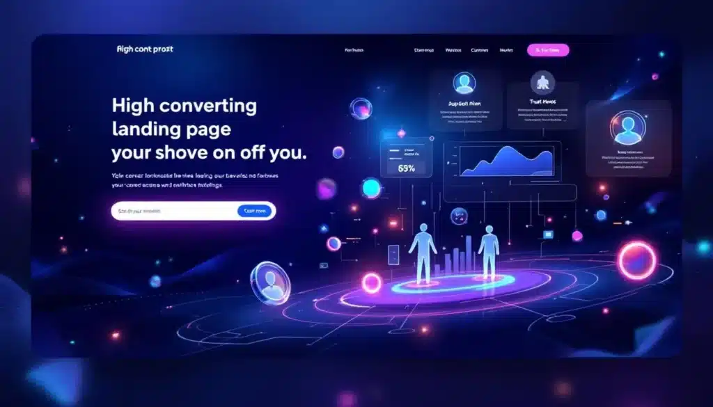 A high-converting landing page design with essential elements highlighted for lead capture.