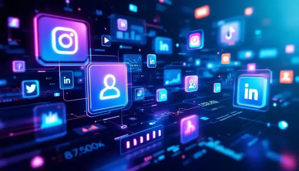 A depiction of social media channels being utilized for lead generation efforts.