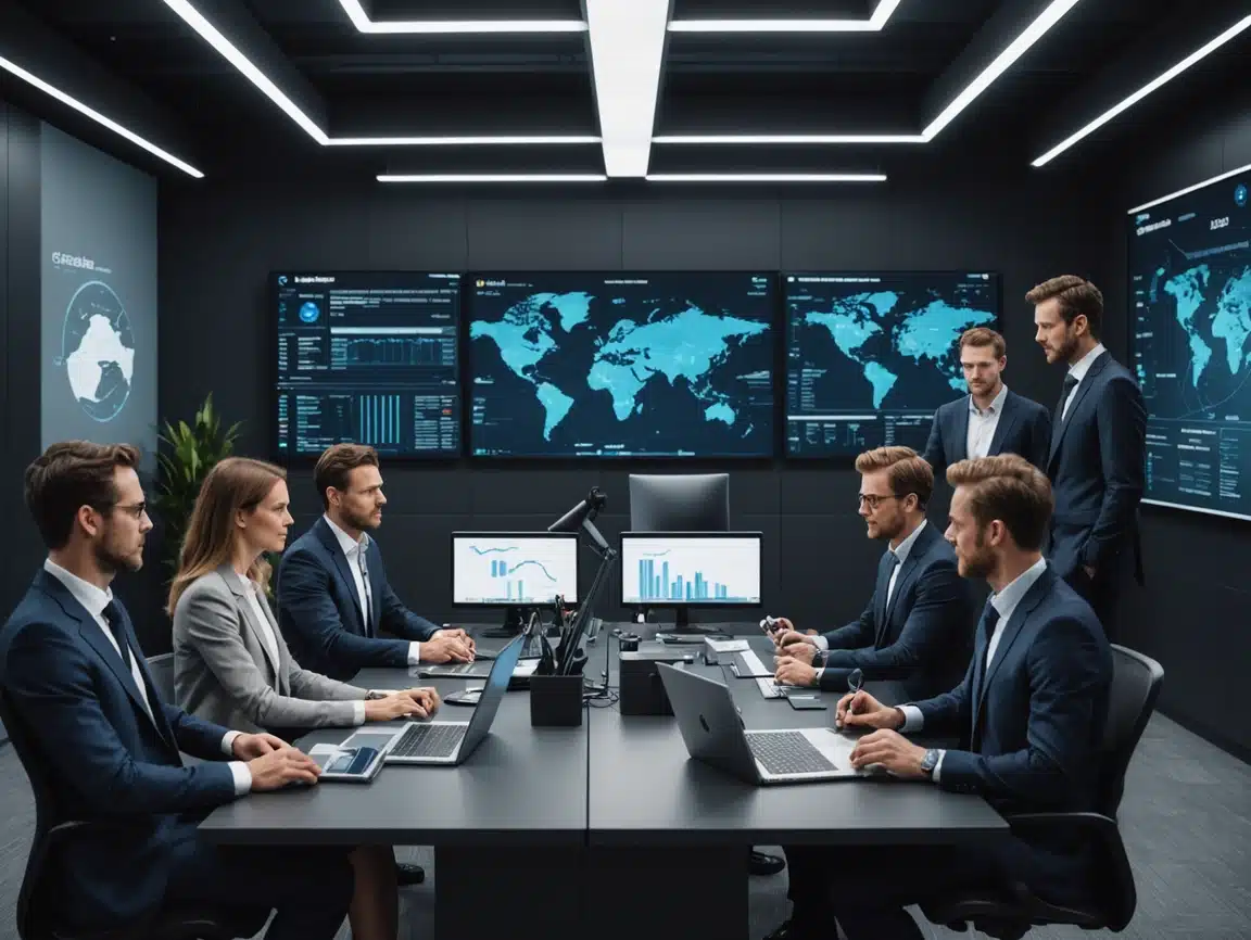 group of salesmen sitting around strategizing how they can use lead generation as a service to increase their revenue