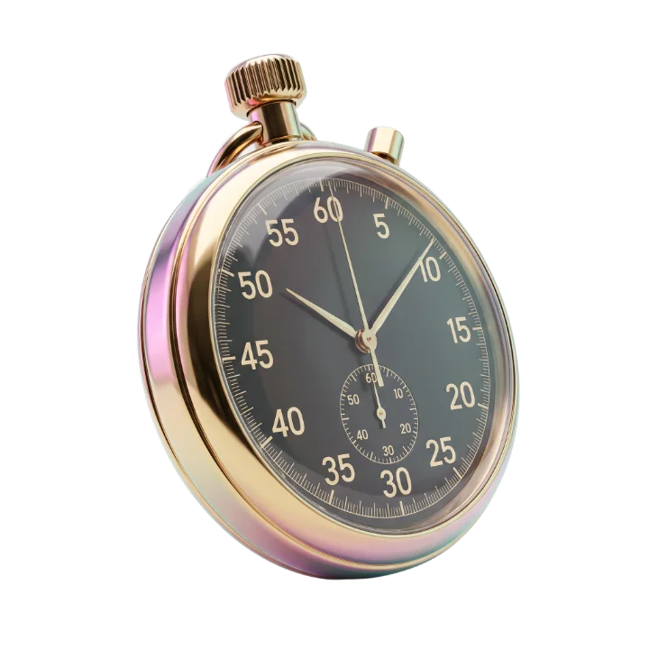 Gold chrome racing stopwatch icon